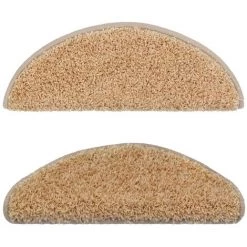 VidaXL 15 Pcs Tapis D'escalier Crème 65 X 25 Cm - Crème -Tapis et paillasson Soldes 12596620 3