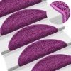 VidaXL 15 Pcs Tapis D'escalier Violet 65 X 25 Cm - Pourpre