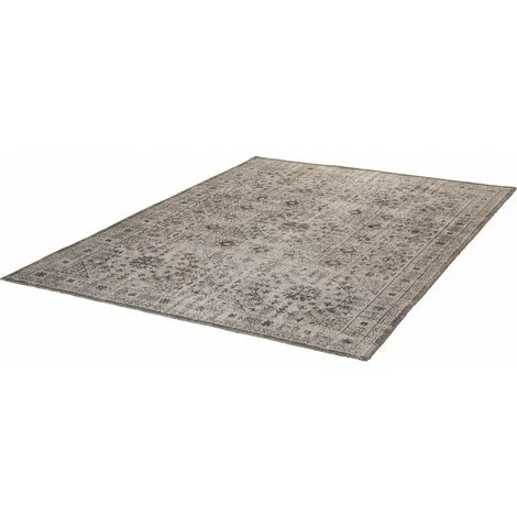 DELADECO Tapis Gris Intérieur Et Extérieur Vintage Plat Tatu Gris 120x170 - Gris 2 DELADECO Tapis Gris Intérieur Et Extérieur Vintage Plat Tatu Gris 120x170 - Gris – Image 2