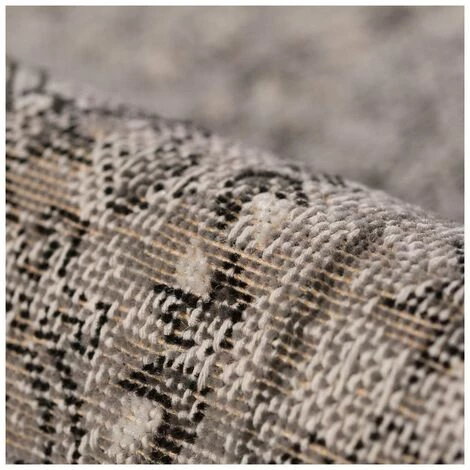 DELADECO Tapis Gris Intérieur Et Extérieur Vintage Plat Tatu Gris 120x170 - Gris 4 DELADECO Tapis Gris Intérieur Et Extérieur Vintage Plat Tatu Gris 120x170 - Gris – Image 4