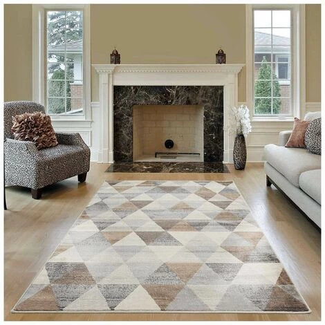 ALLOTAPIS Tapis Scandinave à Courtes Mèches Géométrique Olivetto Marron 80x150 - Marron 1 ALLOTAPIS Tapis Scandinave à Courtes Mèches Géométrique Olivetto Marron 80x150 - Marron