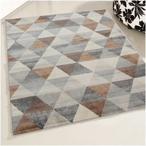 ALLOTAPIS Tapis Scandinave à Courtes Mèches Géométrique Olivetto Marron 80x150 - Marron 3 ALLOTAPIS Tapis Scandinave à Courtes Mèches Géométrique Olivetto Marron 80x150 - Marron – Image 3