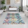 UNAMOURDETAPIS Tapis Berbère Style 120x170 Cm Rectangulaire OURIKA MK 05 Bleu Salon Adapté Au Chauffage Par Le Sol - Bleu