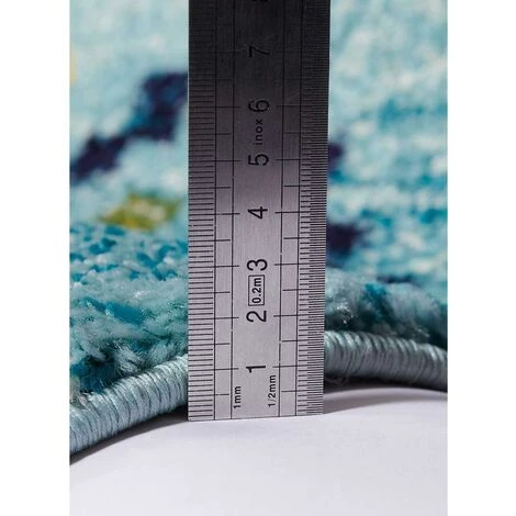 UNAMOURDETAPIS Tapis Berbère Style 120x170 Cm Rectangulaire OURIKA MK 05 Bleu Salon Adapté Au Chauffage Par Le Sol - Bleu 4 UNAMOURDETAPIS Tapis Berbère Style 120x170 Cm Rectangulaire OURIKA MK 05 Bleu Salon Adapté Au Chauffage Par Le Sol - Bleu – Image 4