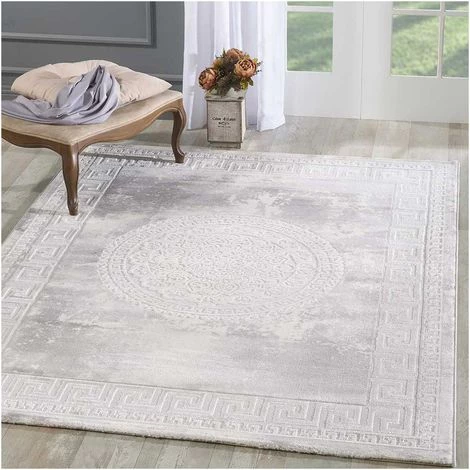 UNAMOURDETAPIS Tapis Orient Style 120x160 Cm Rectangulaire KHY ALAN Gris Salon Adapté Au Chauffage Par Le Sol - Gris 1 UNAMOURDETAPIS Tapis Orient Style 120x160 Cm Rectangulaire KHY ALAN Gris Salon Adapté Au Chauffage Par Le Sol - Gris
