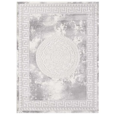 UNAMOURDETAPIS Tapis Orient Style 120x160 Cm Rectangulaire KHY ALAN Gris Salon Adapté Au Chauffage Par Le Sol - Gris 2 UNAMOURDETAPIS Tapis Orient Style 120x160 Cm Rectangulaire KHY ALAN Gris Salon Adapté Au Chauffage Par Le Sol - Gris – Image 2