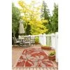 DELADECO Tapis Plat Pour Terrasse Et Intérieur Floral Ferrare Orange 135x190 - Orange