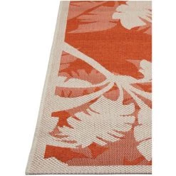 DELADECO Tapis Plat Pour Terrasse Et Intérieur Floral Ferrare Orange 135x190 - Orange 7 DELADECO Tapis Plat Pour Terrasse Et Intérieur Floral Ferrare Orange 135x190 - Orange -Tapis et paillasson Soldes 13082123 3
