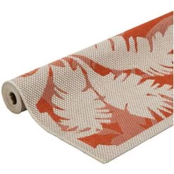 DELADECO Tapis Plat Pour Terrasse Et Intérieur Floral Ferrare Orange 135x190 - Orange 8 DELADECO Tapis Plat Pour Terrasse Et Intérieur Floral Ferrare Orange 135x190 - Orange -Tapis et paillasson Soldes 13082123 4