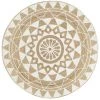 VidaXL Tapis Fait à La Main Jute Avec Imprimé Blanc 120 Cm - Blanc