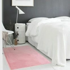 THEDECOFACTORY FLANELLE - <p>Tapis Aspect Velours Extra-doux Rose 60x120 - Rose 9 THEDECOFACTORY FLANELLE - <p>Tapis Aspect Velours Extra-doux Rose 60x120 - Rose -Tapis et paillasson Soldes 13246893 5