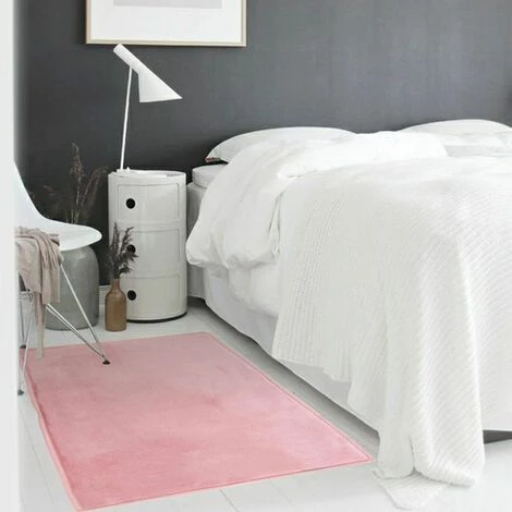 THEDECOFACTORY FLANELLE - <p>Tapis Aspect Velours Extra-doux Rose 60x120 - Rose 5 THEDECOFACTORY FLANELLE - <p>Tapis Aspect Velours Extra-doux Rose 60x120 - Rose – Image 5