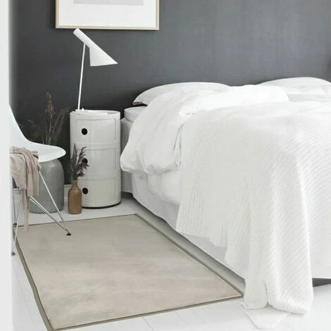 THEDECOFACTORY FLANELLE - <p>Tapis Aspect Velours Extra-doux écru 60x90 - Beige 2 THEDECOFACTORY FLANELLE - <p>Tapis Aspect Velours Extra-doux écru 60x90 - Beige – Image 2