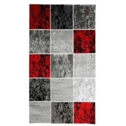 THEDECOFACTORY METRO - <p>Tapis à Motifs Cubes Rouge 80x150 - Rouge