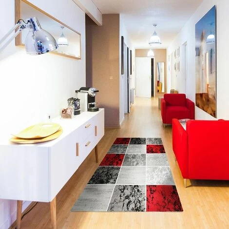 THEDECOFACTORY METRO - <p>Tapis à Motifs Cubes Rouge 80x150 - Rouge 2 THEDECOFACTORY METRO - <p>Tapis à Motifs Cubes Rouge 80x150 - Rouge – Image 2