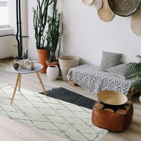 THEDECOFACTORY BERBERE LOSANGE - <p>Tapis En Coton à Motifs Losanges écru Naturel 80x180 - Beige 4 THEDECOFACTORY BERBERE LOSANGE - <p>Tapis En Coton à Motifs Losanges écru Naturel 80x180 - Beige – Image 4