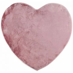 THEDECOFACTORY FLANELLE - <p>Tapis Forme Coeur Extra-doux Rose 90x85 - Rose