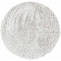 THEDECOFACTORY NEO YOGA - <p>Tapis Rond à Poils Longs Extra-doux Blanc Diam.90 - Blanc
