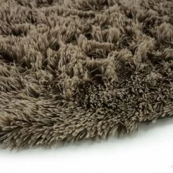 THEDECOFACTORY NEO YOGA - <p>Tapis Rond à Poils Longs Extra-doux Taupe Diam.90 - Taupe -Tapis et paillasson Soldes 13246977 3