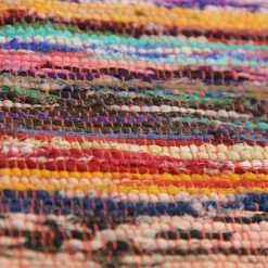 THEDECOFACTORY WOODSTOCK - <p>Tapis Souple En Coton à Rayures Rouge 100x200 - Rouge -Tapis et paillasson Soldes 13246979 4