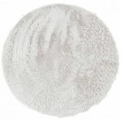 THEDECOFACTORY NEO YOGA - <p>Tapis Rond à Poils Longs Extra-doux Blanc Diam.120 - Blanc