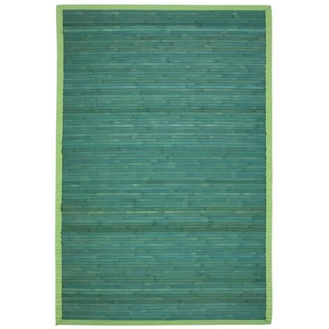 THEDECOFACTORY SOLO BAMBOO - <p>Tapis En Bambou Larges Lattes Et Ganse Vert Bleu 180x120 - Bleu 1 THEDECOFACTORY SOLO BAMBOO - <p>Tapis En Bambou Larges Lattes Et Ganse Vert Bleu 180x120 - Bleu