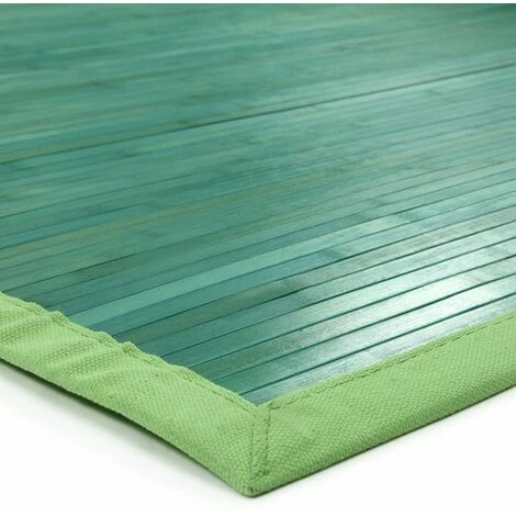 THEDECOFACTORY SOLO BAMBOO - <p>Tapis En Bambou Larges Lattes Et Ganse Vert Bleu 180x120 - Bleu 2 THEDECOFACTORY SOLO BAMBOO - <p>Tapis En Bambou Larges Lattes Et Ganse Vert Bleu 180x120 - Bleu – Image 2