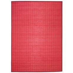 THEDECOFACTORY BALI CHIC - <p>Tapis En Bambou Fines Lattes Et Ganse Rouge 120x170 - Rouge