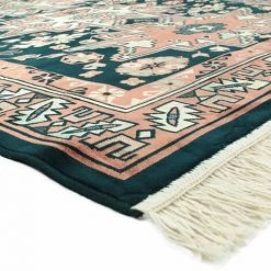 THEDECOFACTORY SHIRVAN - <p>Tapis En Viscose Motifs Ethniques Bleu-saumon 140x180 - Bleu Saumon -Tapis et paillasson Soldes 13247498 3