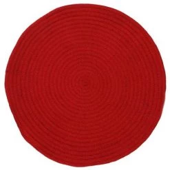 THEDECOFACTORY TAMTAM - <p>Tapis En Coton Effet Cordage Rouge Diam.70 - Rouge