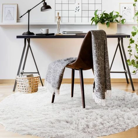 THEDECOFACTORY NEO YOGA - <p>Tapis Rond à Poils Longs Extra-doux Blanc Diam.160 - Blanc 2 THEDECOFACTORY NEO YOGA - <p>Tapis Rond à Poils Longs Extra-doux Blanc Diam.160 - Blanc – Image 2