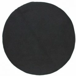 THEDECOFACTORY TAMTAM - <p>Tapis En Coton Effet Cordage Noir Diam.70 - Noir