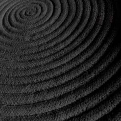 THEDECOFACTORY TAMTAM - <p>Tapis En Coton Effet Cordage Noir Diam.70 - Noir -Tapis et paillasson Soldes 13248056 4