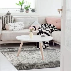 THEDECOFACTORY ARMONI - <p>Tapis à Poils Courts à Motifs Losanges Gris 120x170 - Gris -Tapis et paillasson Soldes 13248126 4