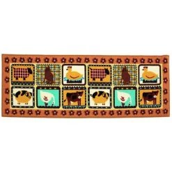 THEDECOFACTORY BIO LINE - <p>Tapis De Cuisine Antidérapant Animaux De Ferme Marron 50x150 - Marron