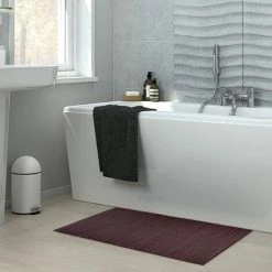 THEDECOFACTORY UNITED - <p>Tapis En Jonc De Mer Marron/violet 70x110 - Marron -Tapis et paillasson Soldes 13248523 3