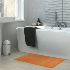 THEDECOFACTORY UNITED - <p>Tapis En Jonc De Mer Orange 70x110 - Orange -Tapis et paillasson Soldes 13248526 3