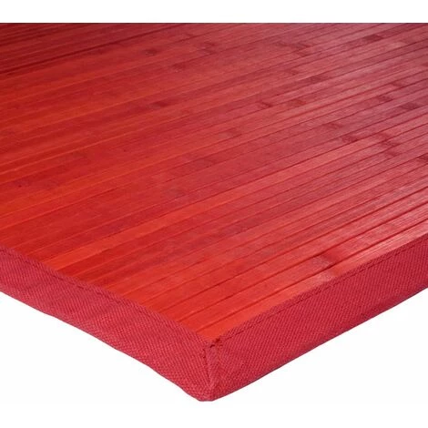 THEDECOFACTORY SOLO BAMBOO - Tapis En Bambou Larges Lattes Et Ganse Rouge 45x75 - Rouge 2 THEDECOFACTORY SOLO BAMBOO - Tapis En Bambou Larges Lattes Et Ganse Rouge 45x75 - Rouge – Image 2
