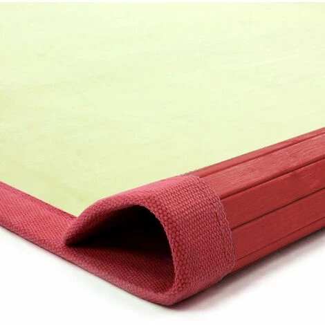 THEDECOFACTORY SOLO BAMBOO - Tapis En Bambou Larges Lattes Et Ganse Rouge 45x75 - Rouge 3 THEDECOFACTORY SOLO BAMBOO - Tapis En Bambou Larges Lattes Et Ganse Rouge 45x75 - Rouge – Image 3