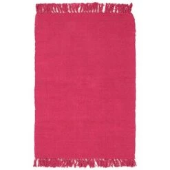 THEDECOFACTORY SIMPLY COTON - <p>Tapis 100% Coton Framboise 50x80 - Rose
