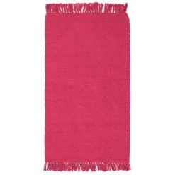 THEDECOFACTORY SIMPLY COTON - <p>Tapis 100% Coton Framboise 60x120 - Rose