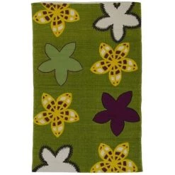 THEDECOFACTORY GRAPHIQUE JUNGLE - <p>Tapis Motifs Floraux Vert 60x90 - Vert