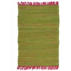 THEDECOFACTORY COLOR - <p>Tapis 100% Coton Bi-colore Rose Et Vert 60x90 - Vert Rose