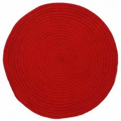 THEDECOFACTORY TAM TAM - <p>Tapis En Coton Réversible Effet Cordage Rouge Diam.70 - Rouge