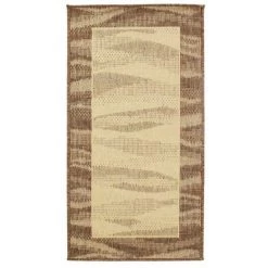 THEDECOFACTORY COTTAGE - <p>Tapis Réversible Ondes Abstraites Beige-marron 110x60 - Marron -Tapis et paillasson Soldes 13249043 5