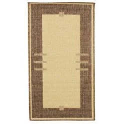 THEDECOFACTORY COTTAGE - <p>Tapis Réversible Cadre Marron Et Beige 110x60 - Marron