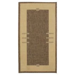 THEDECOFACTORY COTTAGE - <p>Tapis Réversible Cadre Marron Et Beige 110x60 - Marron -Tapis et paillasson Soldes 13249044 5