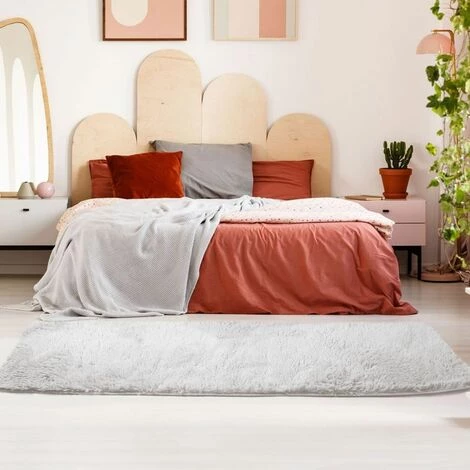 THEDECOFACTORY NEO YOGA - <p>Tapis à Poils Longs Extra-doux Blanc 80x180 - Blanc 2 THEDECOFACTORY NEO YOGA - <p>Tapis à Poils Longs Extra-doux Blanc 80x180 - Blanc – Image 2