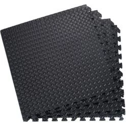 COSTWAY Tapis Puzzle En Mousse, Tapis De Sol Bébé Enfant Pour Gym Fitness Yoga Piscine 12 Dalles EVA Noir