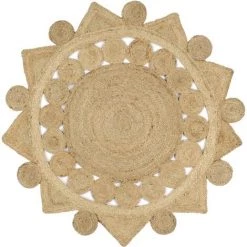 Tapis Fait à La Main Jute Tressée 120 Cm VidaXL